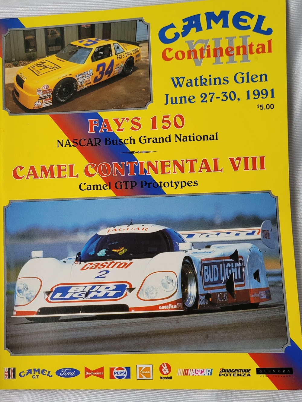 1991 Watkins Glen Camel Continental VIII Program - NASCAR Fay's 150